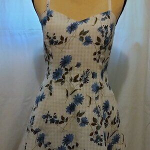 White with blue flowers sun dress